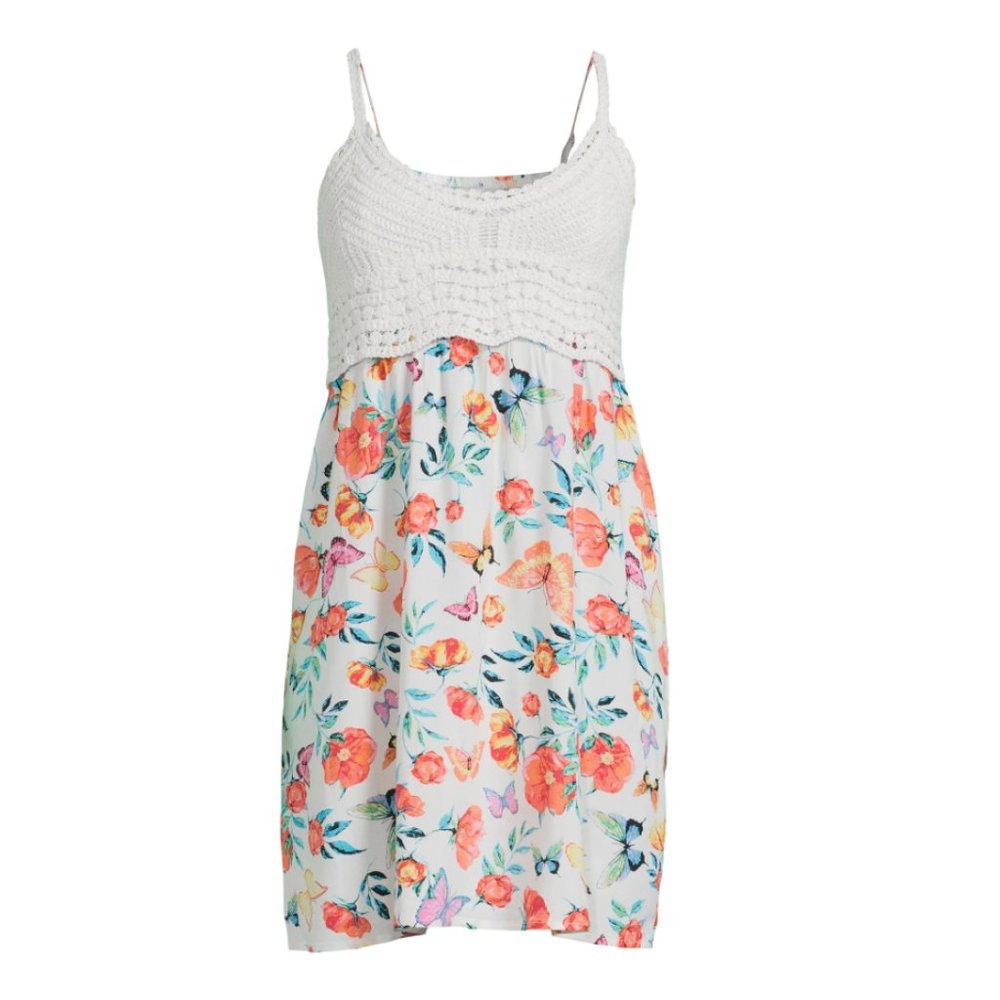 No Boundaries Juniors Crochet Slip Dress Size S